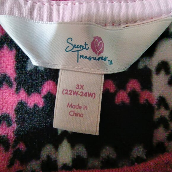 Secret Treasures Sz 3X Pink & Black Plaid Pajama Lounge Set - Picture 2 of 6